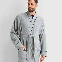 Stafford Waffle One Size Mens Waffle Long Sleeve Long Length Robe