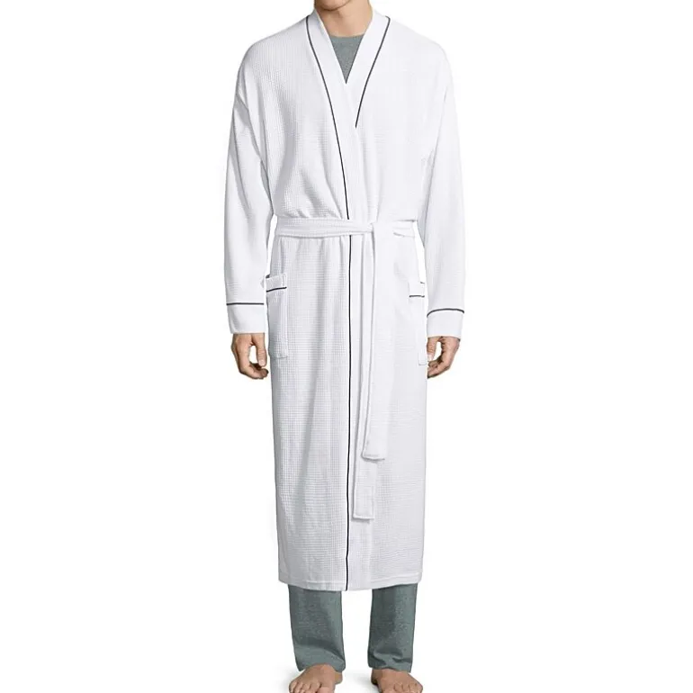 Stafford Waffle One Size Mens Waffle Long Sleeve Long Length Robe