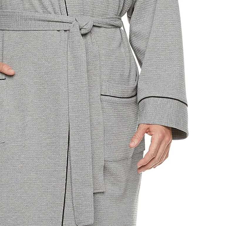 Stafford Waffle One Size Mens Waffle Long Sleeve Long Length Robe
