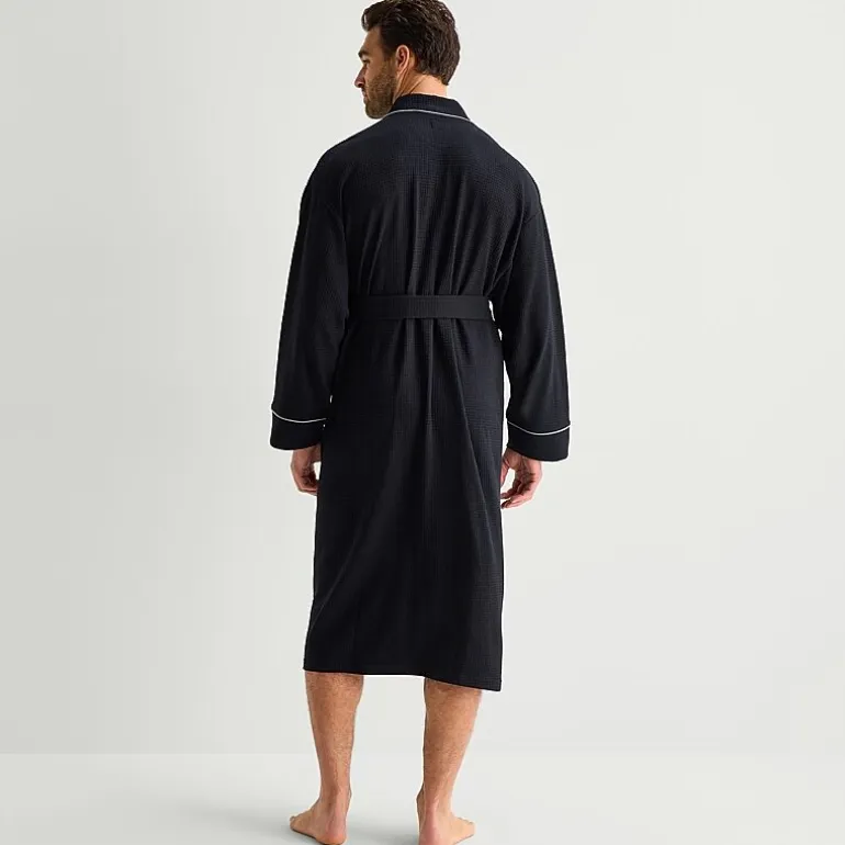 Stafford Waffle One Size Mens Waffle Long Sleeve Long Length Robe