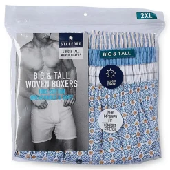 Stafford Woven Mens Big and Tall 4 Pack Boxers 302600
