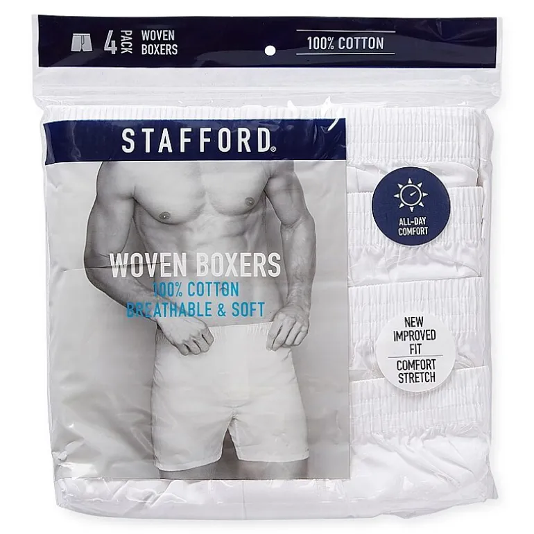 Stafford Woven Mens 4 Pack Boxers 305919