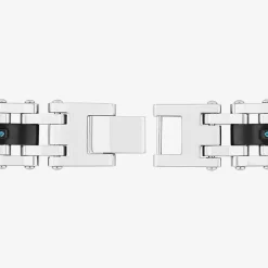 Stainless Steel 1/7 CT. T.W. Natural White Diamond 8 1/2 Inch Solid Link Link Bracelet