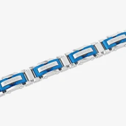 Stainless Steel (G-H / I1) 3/8 CT. T.W. Lab Grown White Diamond Solid Link Bracelet
