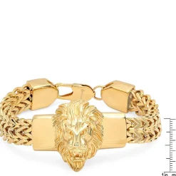 Steeltime Mens 18K Gold Over Stainless Steel 24 Inch Solid Box Hypoallergenic Chain Bracelet