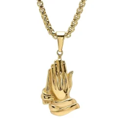 Steeltime Mens 18K Gold Over Stainless Steel 24 Inch Pendant Necklace