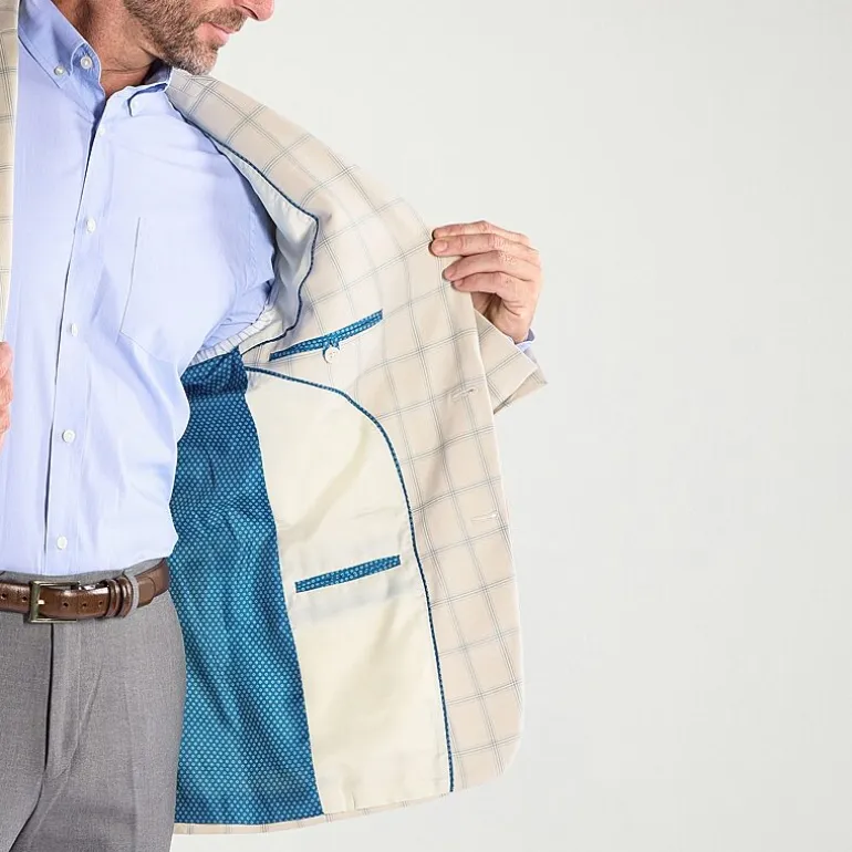 Steve Harvey Mens Plaid Regular Fit Sport Coat
