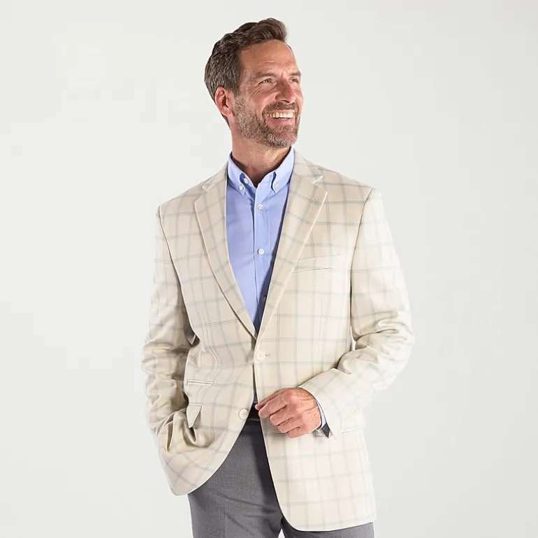 Steve Harvey Mens Plaid Regular Fit Sport Coat