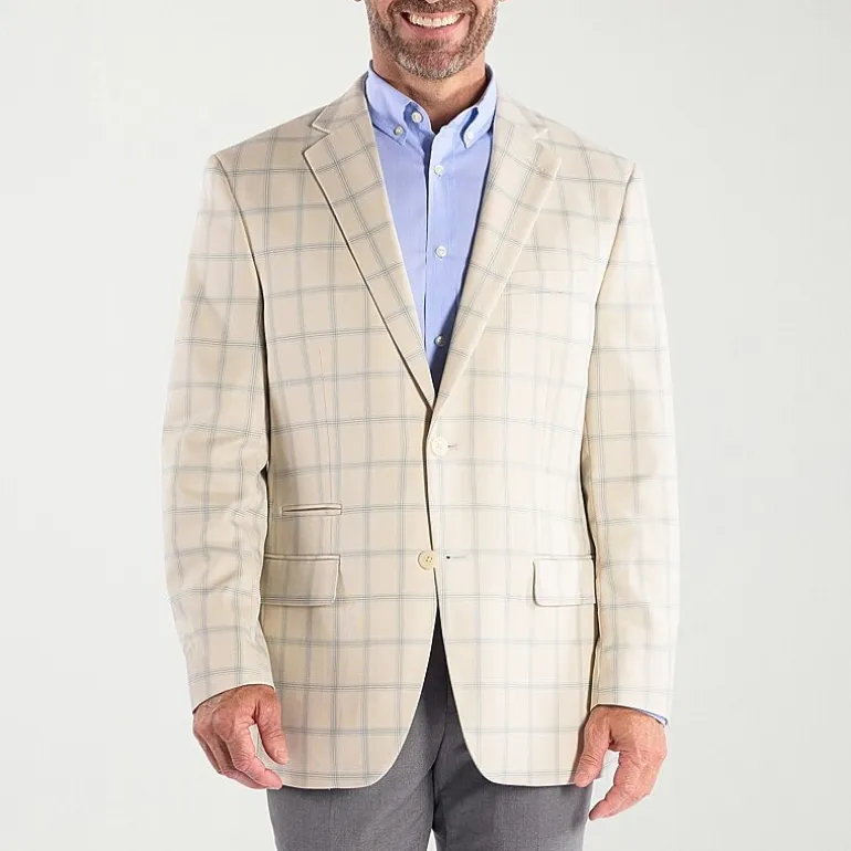 Steve Harvey Mens Plaid Regular Fit Sport Coat