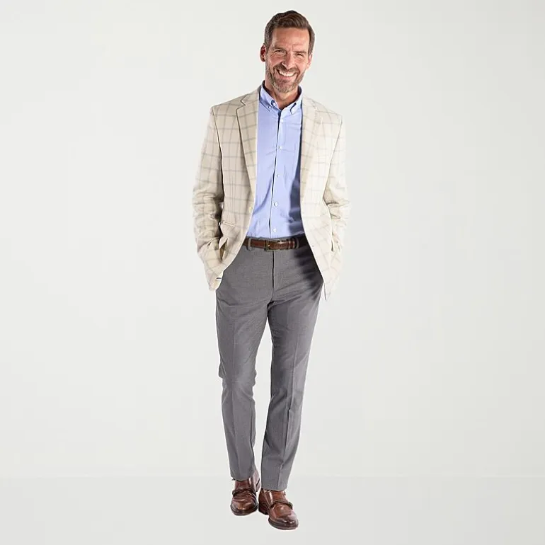 Steve Harvey Mens Plaid Regular Fit Sport Coat