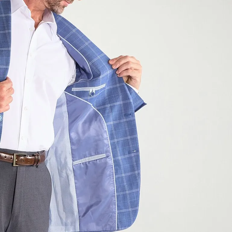 Steve Harvey Mens Plaid Regular Fit Sport Coat