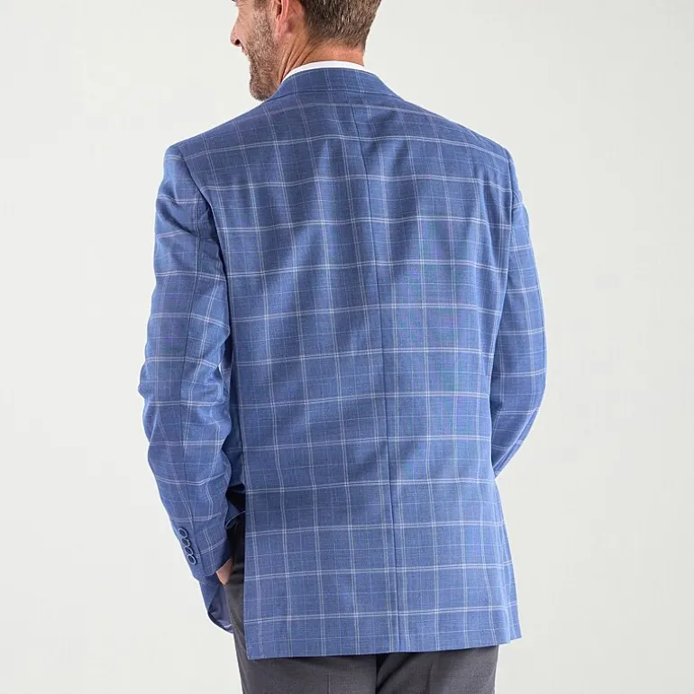 Steve Harvey Mens Plaid Regular Fit Sport Coat