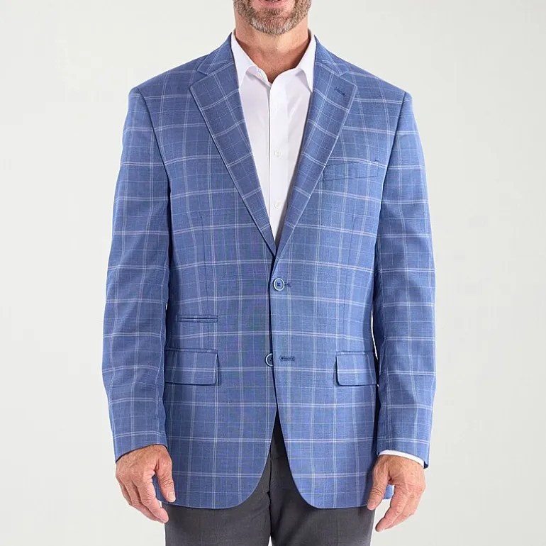 Steve Harvey Mens Plaid Regular Fit Sport Coat