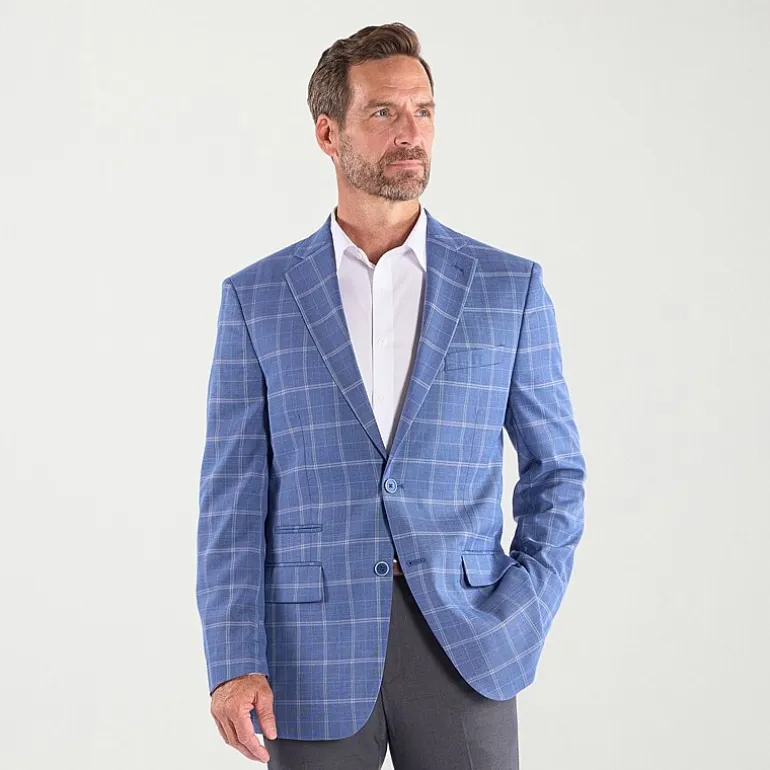 Steve Harvey Mens Plaid Regular Fit Sport Coat