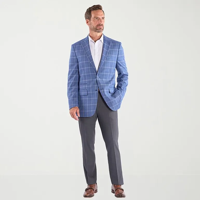 Steve Harvey Mens Plaid Regular Fit Sport Coat