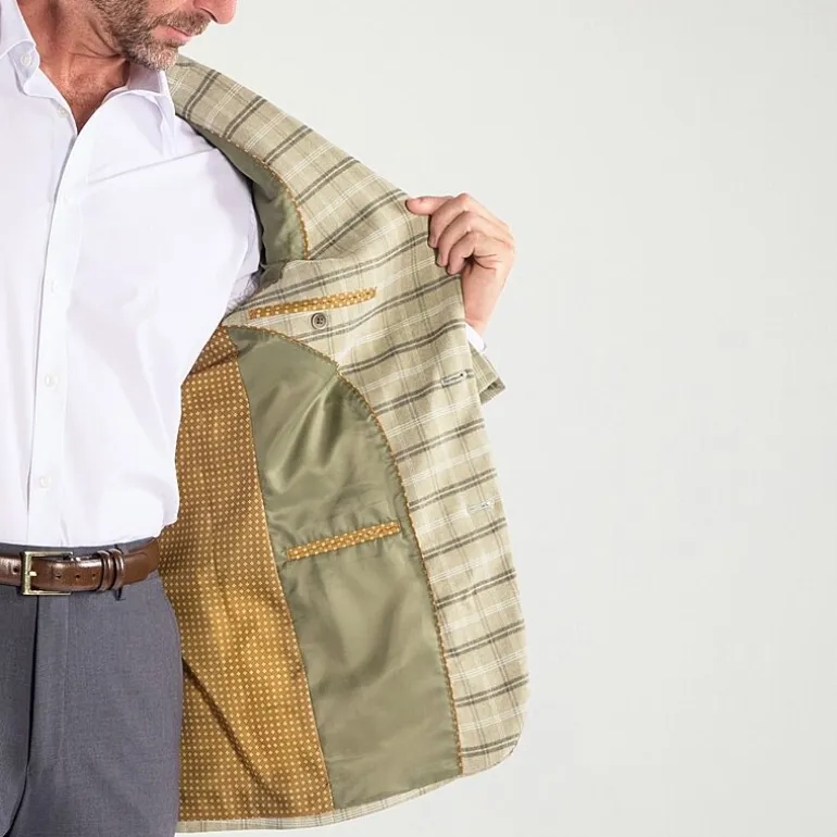 Steve Harvey Mens Plaid Regular Fit Sport Coat