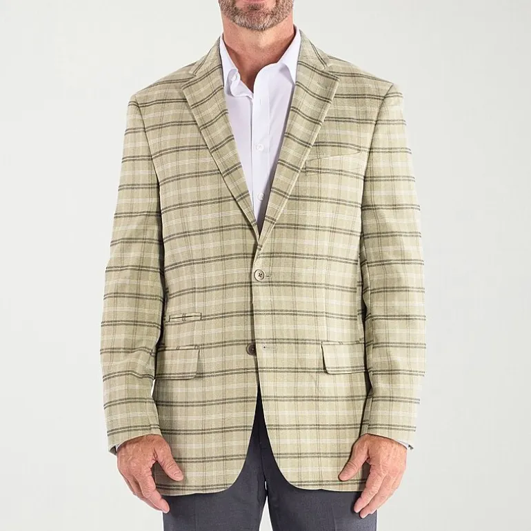 Steve Harvey Mens Plaid Regular Fit Sport Coat