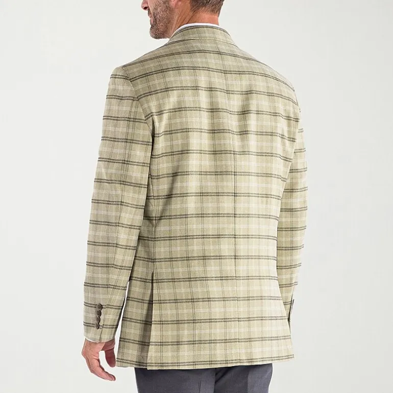 Steve Harvey Mens Plaid Regular Fit Sport Coat