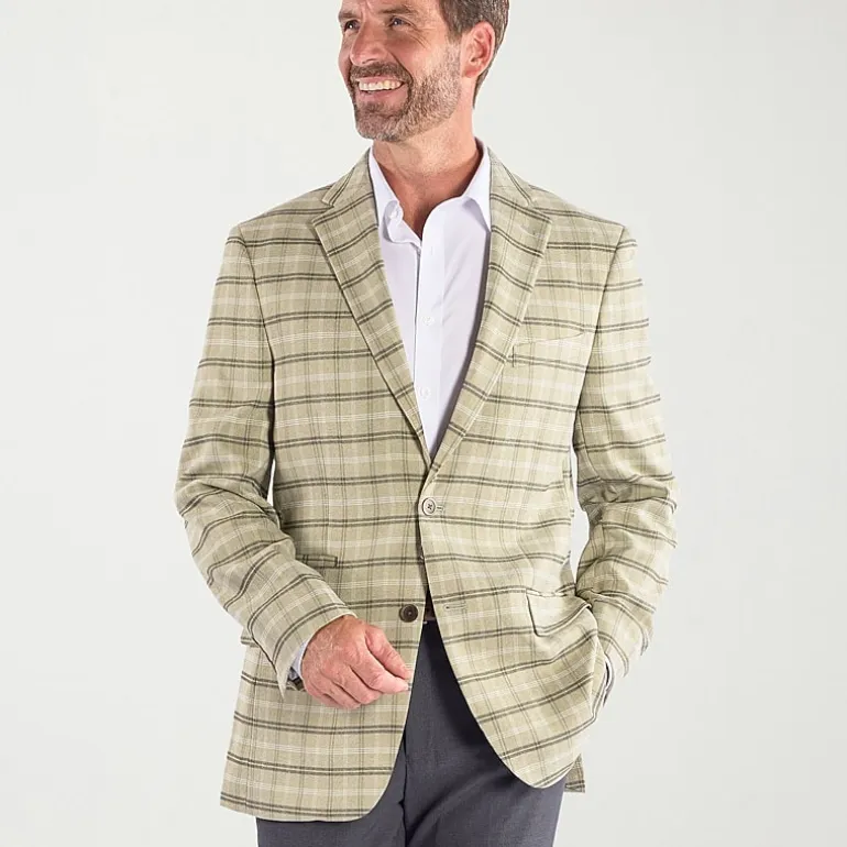 Steve Harvey Mens Plaid Regular Fit Sport Coat
