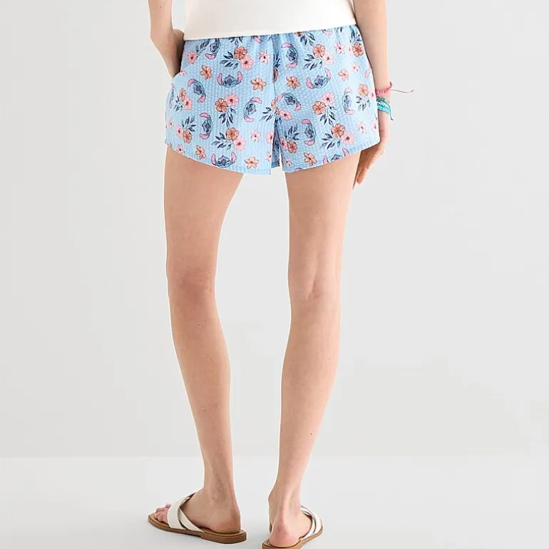 Stitch Boxer Short Womens Mid Rise Juniors Pull-On Short