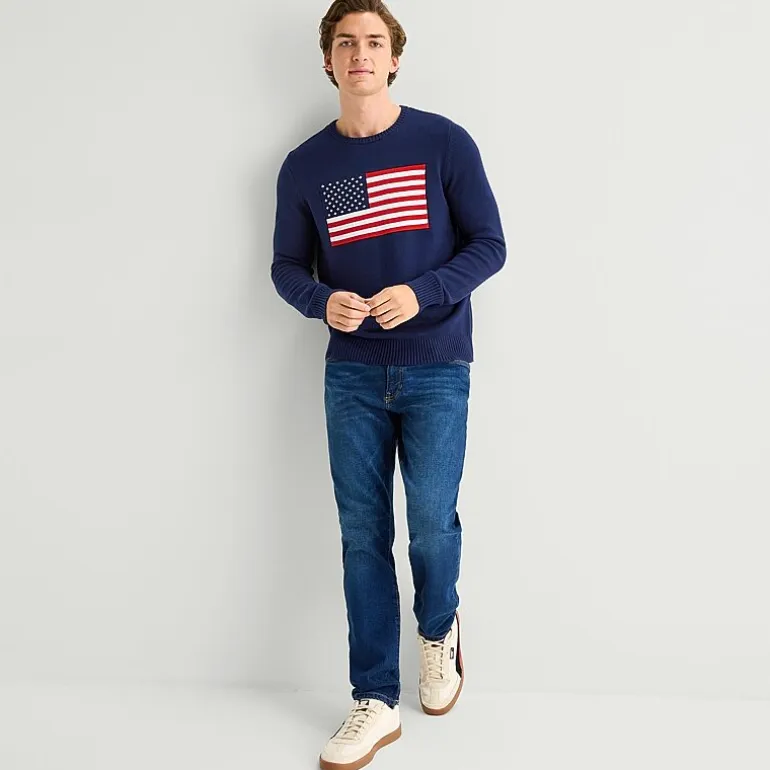 St. John's Bay Americana Mens Crew Neck Long Sleeve Pullover Sweater