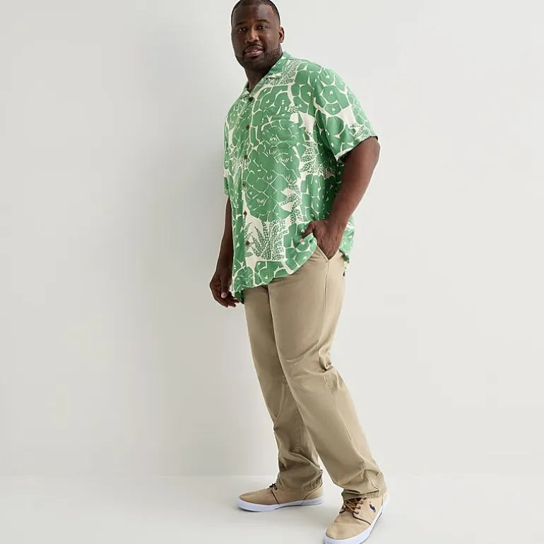 St. John's Bay Button-Down Mens Short Sleeve Big and Tall Camp Shirt