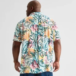 St. John's Bay Button-Down Mens Short Sleeve Big and Tall Camp Shirt