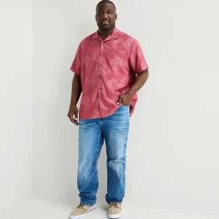 St. John's Bay Button-Down Mens Short Sleeve Big and Tall Camp Shirt
