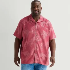 St. John's Bay Button-Down Mens Short Sleeve Big and Tall Camp Shirt