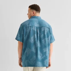 St. John's Bay Button-Down Mens Short Sleeve Big and Tall Camp Shirt
