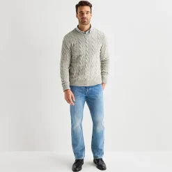 St. John's Bay Cable Mens Crew Neck Long Sleeve Pullover Sweater