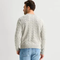 St. John's Bay Cable Mens Crew Neck Long Sleeve Pullover Sweater