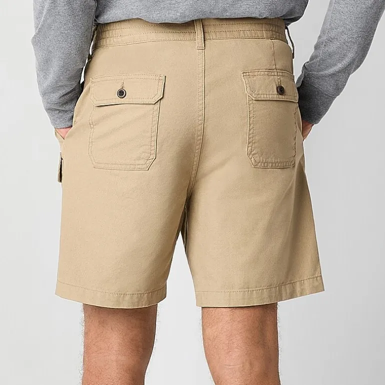 St. John's Bay Canvas Hiking Mens 7" Cargo Short
