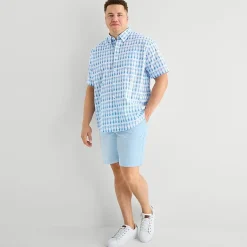 St. John's Bay Chambray Mens Short Sleeve Classic Fit Big and Tall Button-Down Shirt