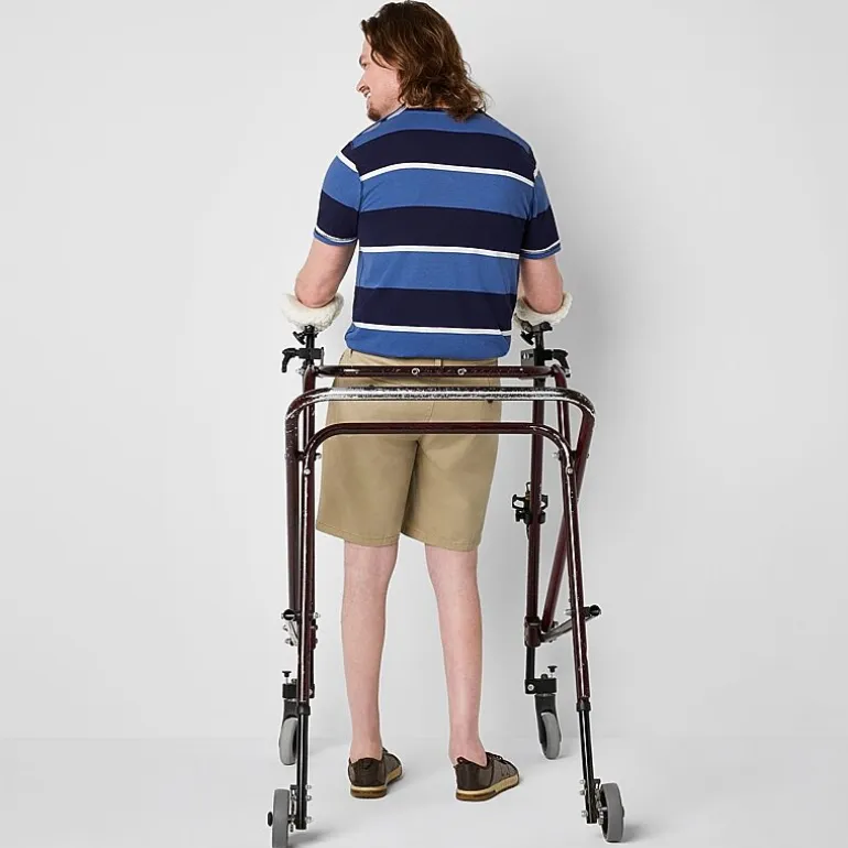 St. John's Bay Dexterity Mens 10" Adaptive Stretch Fabric Adjustable Features Easy-on + Easy-off Chino Short