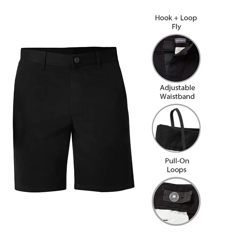 St. John's Bay Dexterity Mens 10" Adaptive Stretch Fabric Adjustable Features Easy-on + Easy-off Chino Short