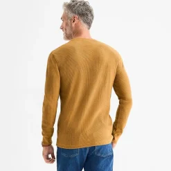 St. John's Bay Dexterity Mens Easy-on + Easy-off Sensory Friendly Henley Neck Long Sleeve Adaptive Classic Fit Thermal Top