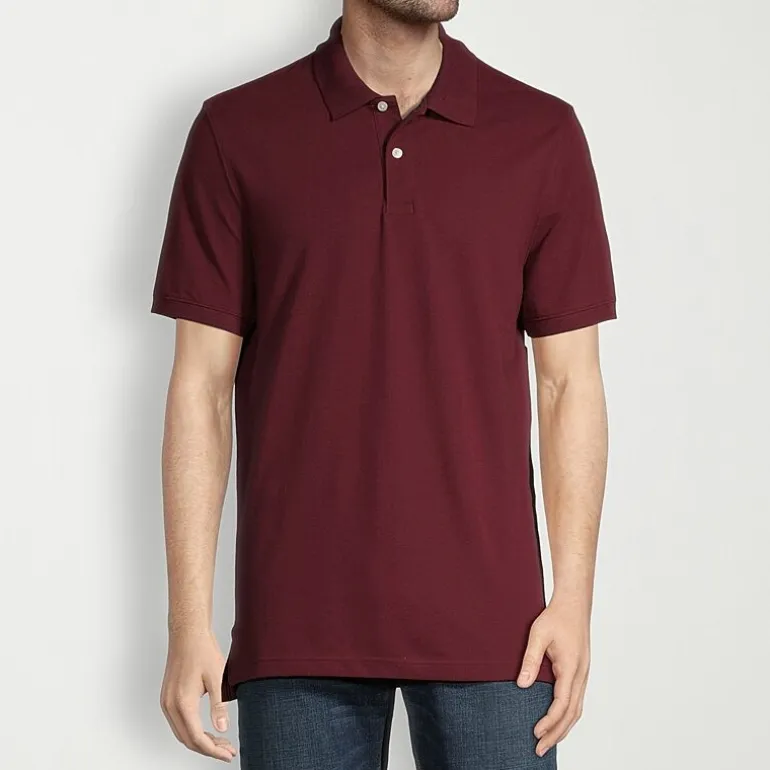 St. John's Bay Dexterity Premium Stretch Mens Classic Fit Easy-on + Easy-off Adaptive Short Sleeve Polo Shirt