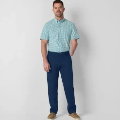 St. John's Bay Dexterity Stretch Chino Mens Adaptive Adjustable Features Easy-on + Easy-off Straight Fit Flat Front Pant
