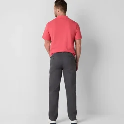 St. John's Bay Dexterity Stretch Chino Mens Adaptive Adjustable Features Easy-on + Easy-off Straight Fit Flat Front Pant