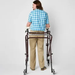 St. John's Bay Dexterity Universal Wrinkle Free Easy Care Mens Adaptive Adjustable Features Easy-on + Easy-off Classic Fit Flat Front Pant