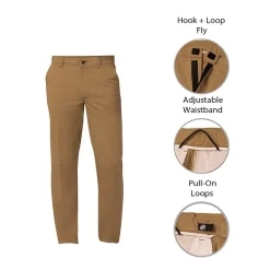 St. John's Bay Dexterity Universal Wrinkle Free Easy Care Mens Adaptive Adjustable Features Easy-on + Easy-off Classic Fit Flat Front Pant