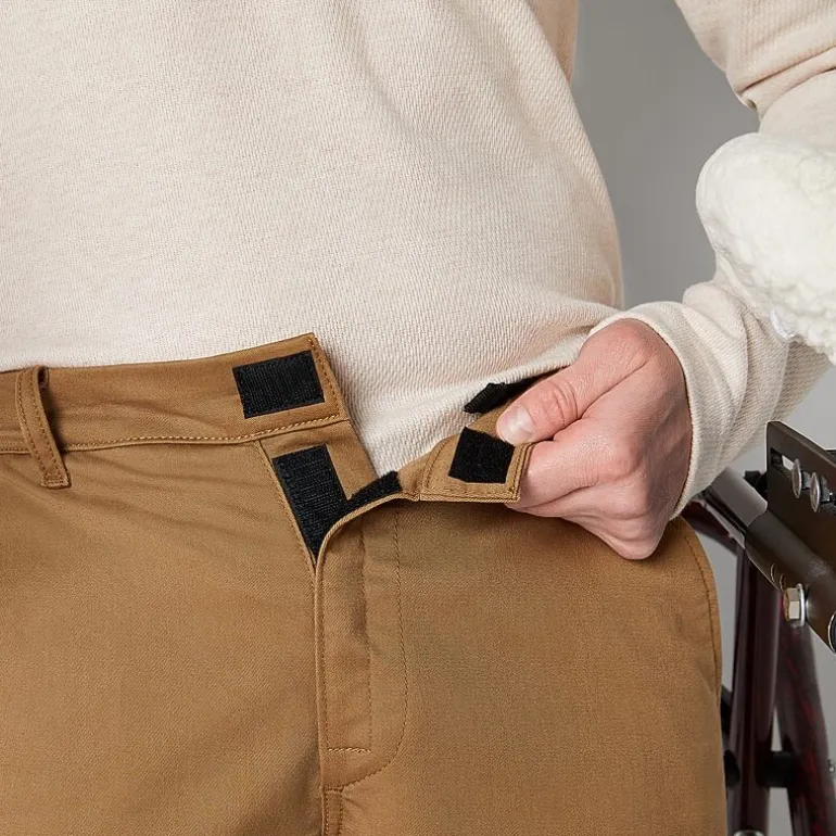 St. John's Bay Dexterity Universal Wrinkle Free Easy Care Mens Adaptive Adjustable Features Easy-on + Easy-off Classic Fit Flat Front Pant