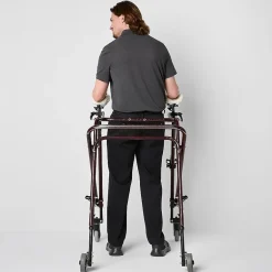 St. John's Bay Dexterity Universal Wrinkle Free Easy Care Mens Adaptive Adjustable Features Easy-on + Easy-off Classic Fit Flat Front Pant