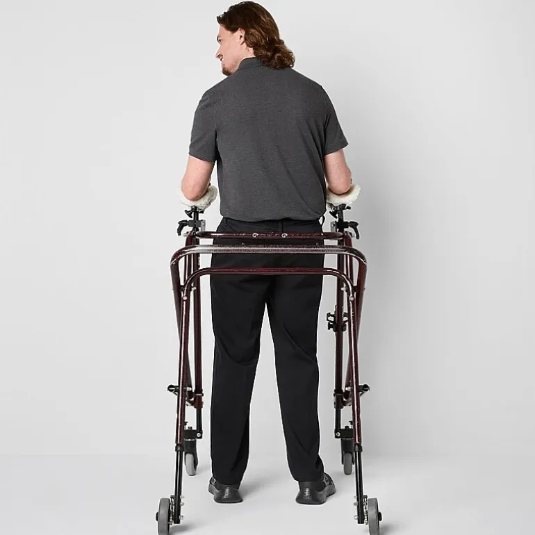 St. John's Bay Dexterity Universal Wrinkle Free Easy Care Mens Adaptive Adjustable Features Easy-on + Easy-off Classic Fit Flat Front Pant