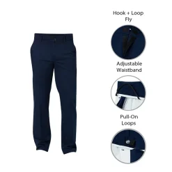 St. John's Bay Dexterity Universal Wrinkle Free Easy Care Mens Adaptive Adjustable Features Easy-on + Easy-off Classic Fit Flat Front Pant