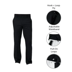 St. John's Bay Dexterity Universal Wrinkle Free Easy Care Mens Adaptive Adjustable Features Easy-on + Easy-off Classic Fit Flat Front Pant
