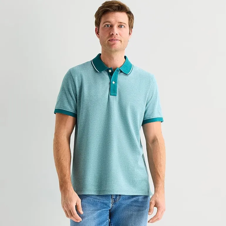 St. John's Bay Essential Oxford Mens Classic Fit Short Sleeve Polo Shirt