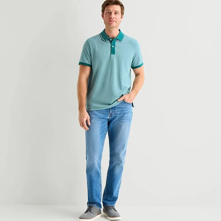 St. John's Bay Essential Oxford Mens Classic Fit Short Sleeve Polo Shirt