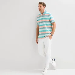 St. John's Bay Essential Striped Oxford Mens Slim Fit Short Sleeve Polo Shirt